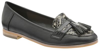 Black 'Tully' ladies faux suede slip on loafers